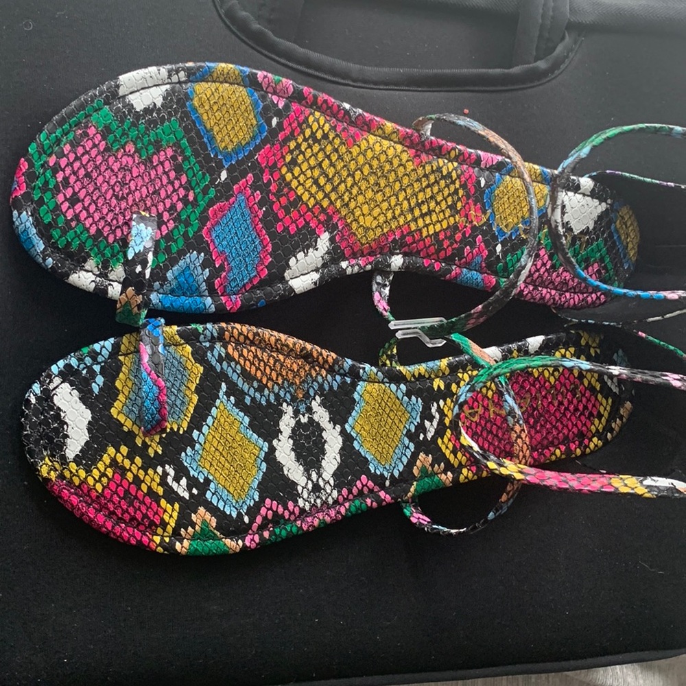 Colorful Snake Print Sandals
